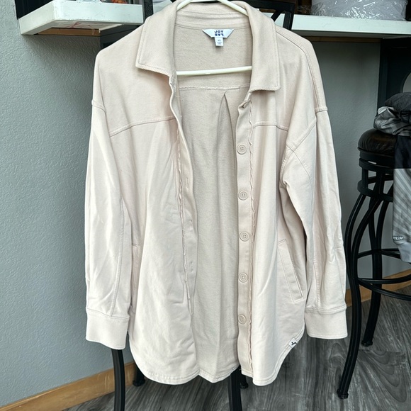 Joy Lab light pink oversized sweatshirt material cardigan - Picture 1 of 8